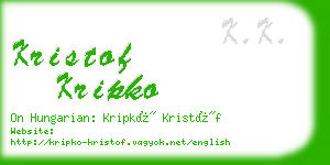 kristof kripko business card